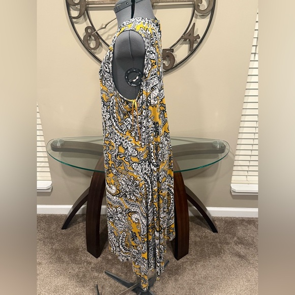 Cynthia Rowley Floral Yellow and Black Dress Size 1X - Picture 2 of 3